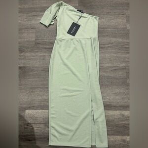 PrettyLittleThing Light Green one Sleeve Dress